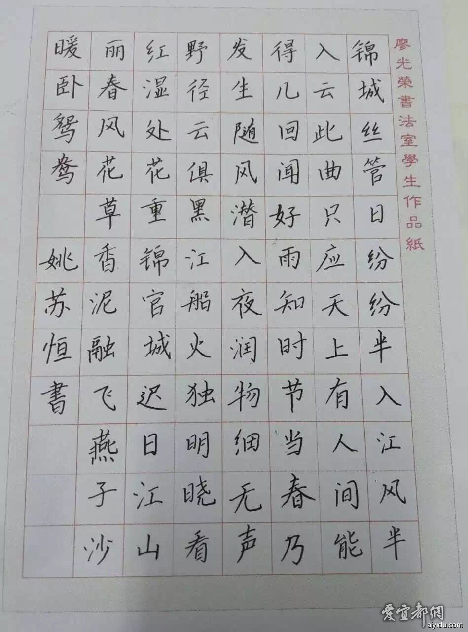 书法室小学员硬笔作品