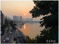 清江桥上拍日落